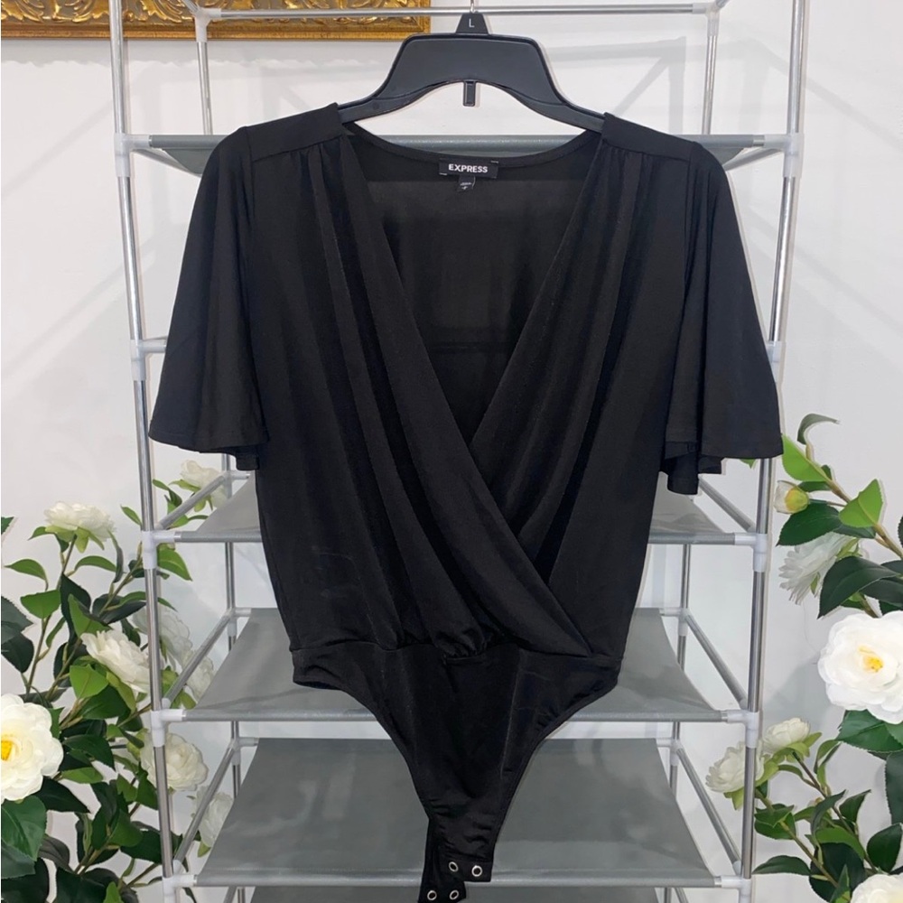 Express Black Women's Wrap Top
